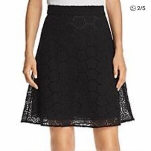 Kate Spade Black Bloom Flower Lace A-Line Midi Skirt    Size 14             NWOT